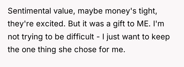 Sentimental value, maybe money's tight, they're excited. But it was...