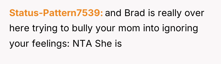 Status-Pattern7539 and Brad is really over here trying to bully...