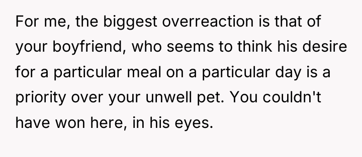 For me, the biggest overreaction is that of your boyfriend,...