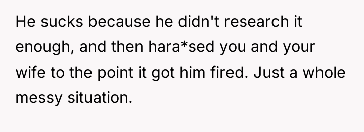 He sucks because he didn't research it enough, and then...