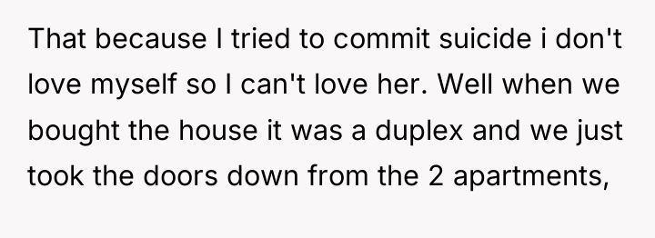 That because I tried to commit suicide i don't love...