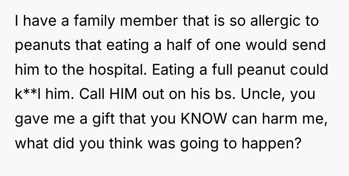 I have a family member that is so allergic to...
