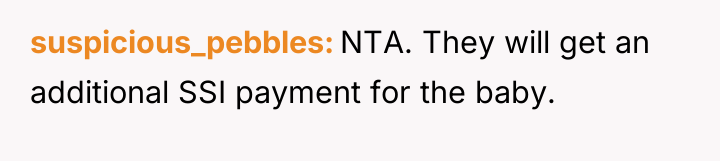 suspicious_pebbles NTA. They will get an additional SSI payment for...
