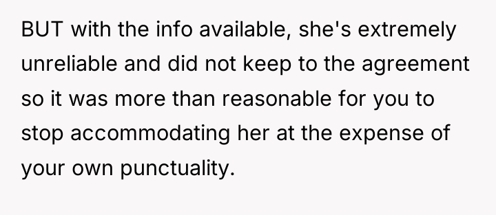 BUT with the info available, she's extremely unreliable and did...