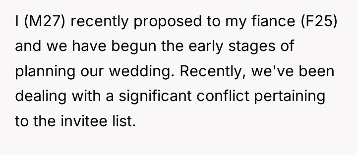 I (M27) recently proposed to my fiance (F25) and we...