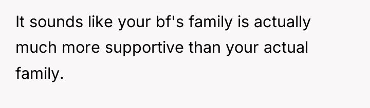 It sounds like your bf's family is actually much more...