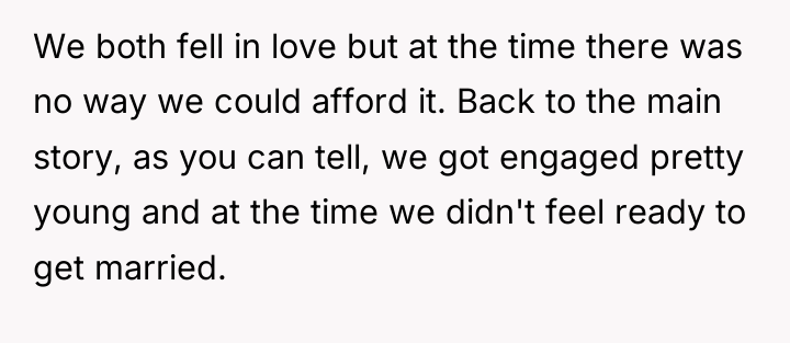 We both fell in love but at the time there...
