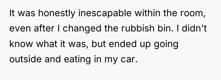 It was honestly inescapable within the room, even after I...