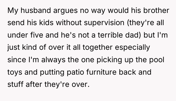 My husband argues no way would his brother send his...
