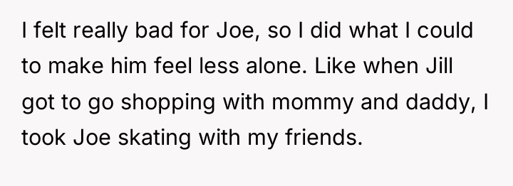 I felt really bad for Joe, so I did what...