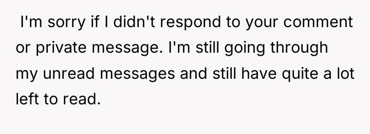  I'm sorry if I didn't respond to your comment...