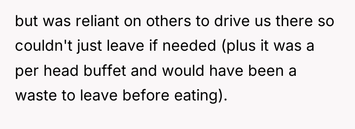but was reliant on others to drive us there so...