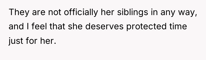 They are not officially her siblings in any way, and...
