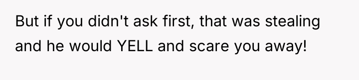 But if you didn't ask first, that was stealing and...