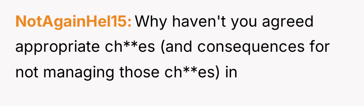 NotAgainHel15 Why haven't you agreed appropriate ch**es (and consequences for...