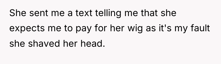 She sent me a text telling me that she expects...