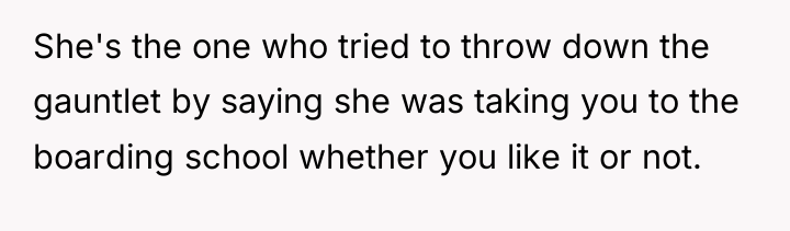 She's the one who tried to throw down the gauntlet...
