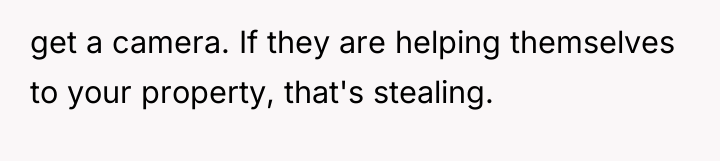 get a camera. If they are helping themselves to your...