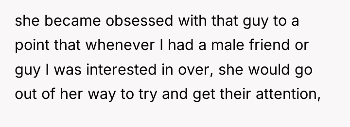 she became obsessed with that guy to a point that...