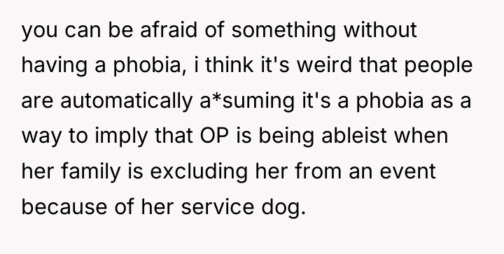 you can be afraid of something without having a phobia,...