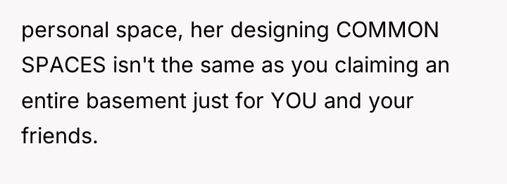 personal space, her designing COMMON SPACES isn't the same as...