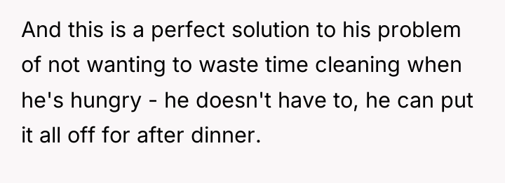And this is a perfect solution to his problem of...