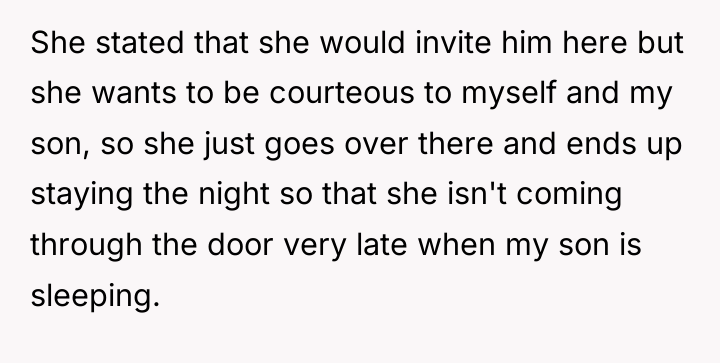 She stated that she would invite him here but she...