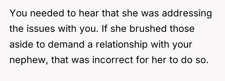 You needed to hear that she was addressing the issues...