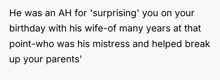 He was an AH for 'surprising' you on your birthday...