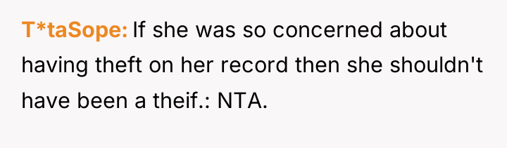 T*taSope If she was so concerned about having theft on...