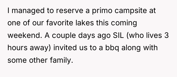 I managed to reserve a primo campsite at one of...