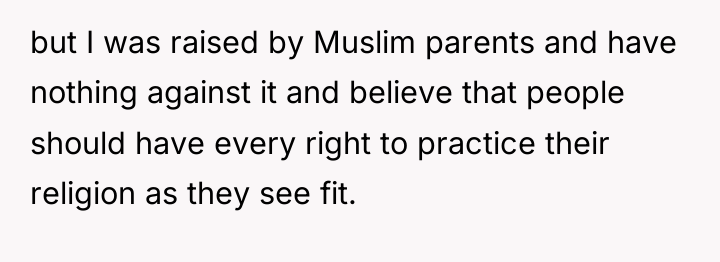 but I was raised by Muslim parents and have nothing...