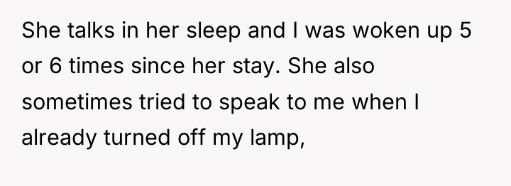 She talks in her sleep and I was woken up...
