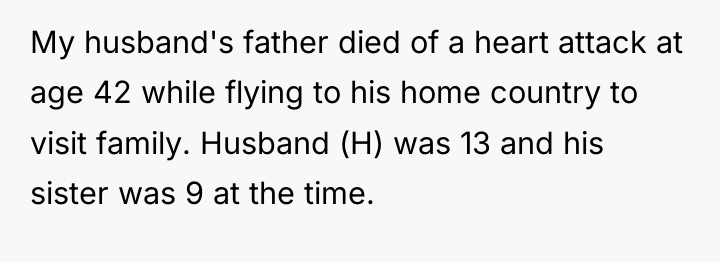 My husband's father died of a heart attack at age...