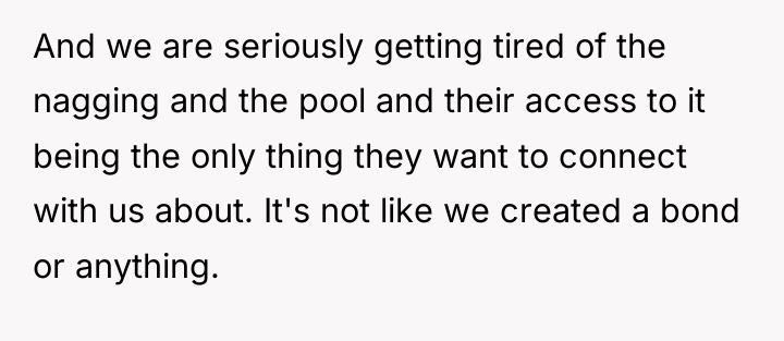 And we are seriously getting tired of the nagging and...