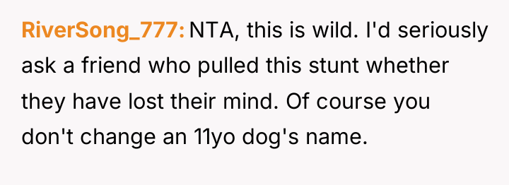 RiverSong_777 NTA, this is wild. I'd seriously ask a friend...