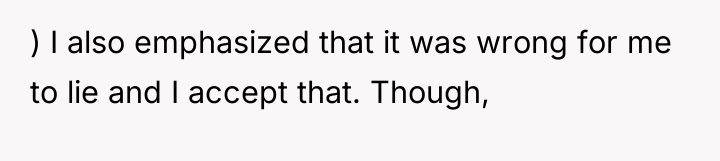) I also emphasized that it was wrong for me...