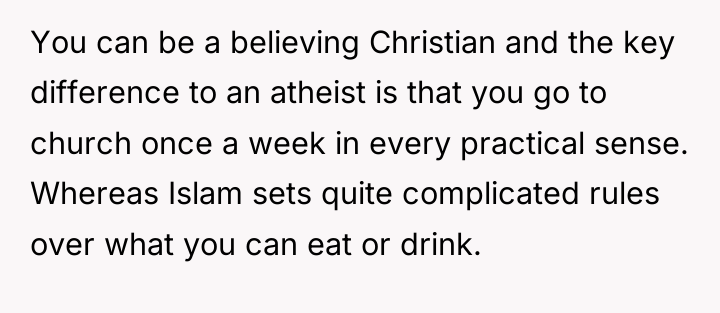 You can be a believing Christian and the key difference...