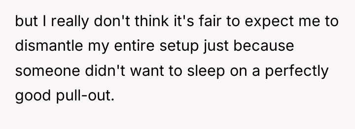 but I really don't think it's fair to expect me...