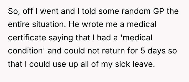 So, off I went and I told some random GP...