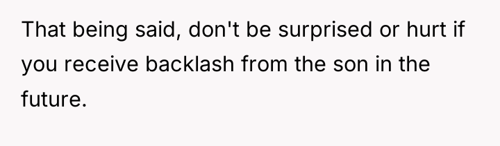 That being said, don't be surprised or hurt if you...