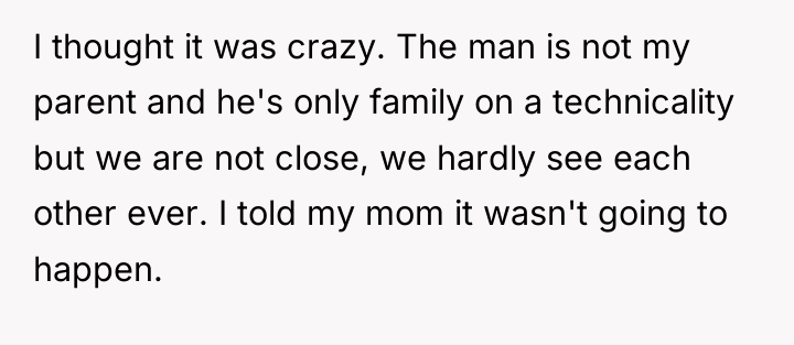 I thought it was crazy. The man is not my...