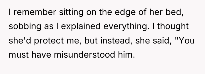 I remember sitting on the edge of her bed, sobbing...