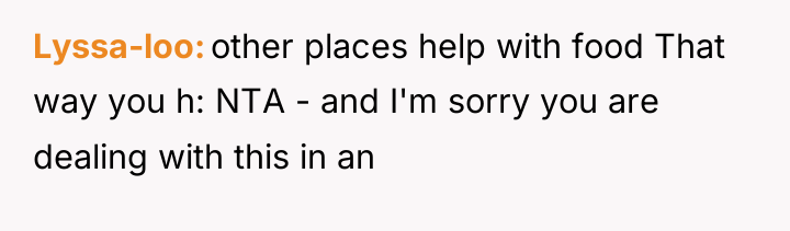 Lyssa-loo other places help with food That way you h:...