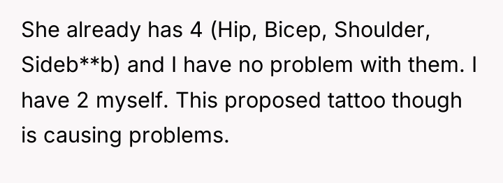 She already has 4 (Hip, Bicep, Shoulder, Sideb**b) and I...