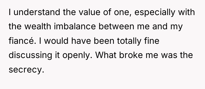 I understand the value of one, especially with the wealth...