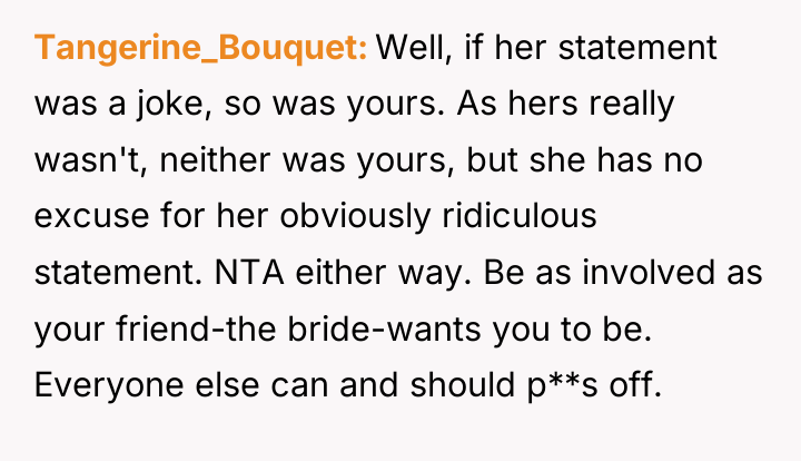 Tangerine_Bouquet Well, if her statement was a joke, so was...