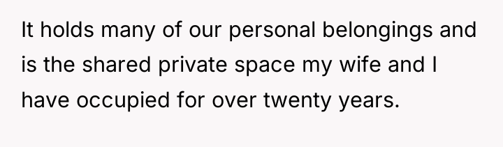 It holds many of our personal belongings and is the...