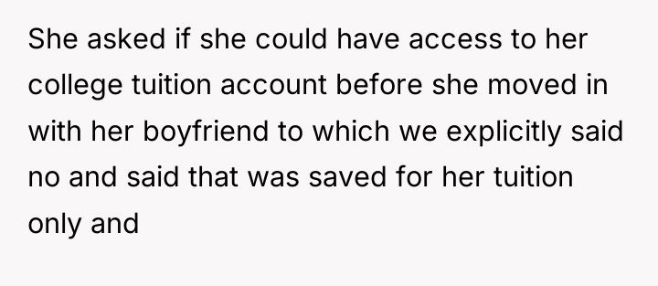 She asked if she could have access to her college...