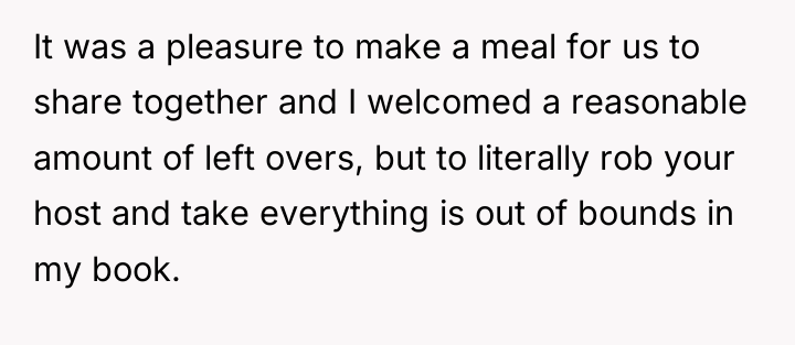 It was a pleasure to make a meal for us...